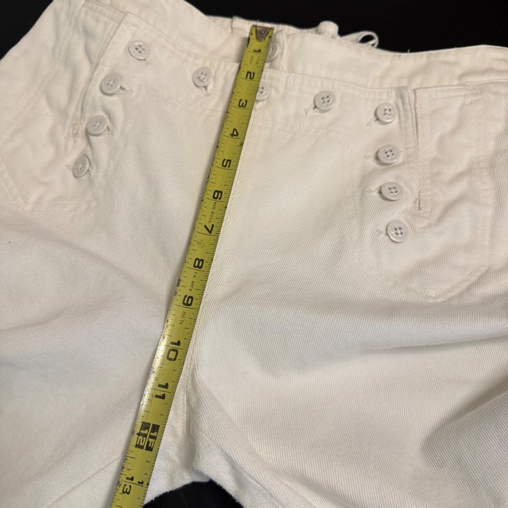 Lauren Ralph Lauren White Sailor Pants Wide Leg Button Front Lace Up Back Size 6 - Picture 5 of 8